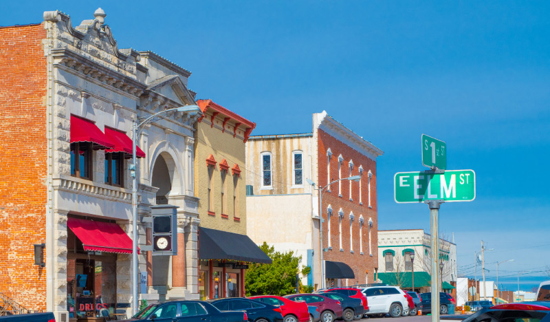 Buildings in downtown Rogers